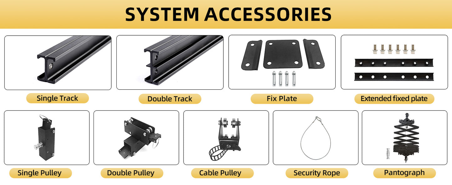 DATOUBOSS 158" x197" Studio Ceiling Rail System Pantograph Photography 4.0Mx5.0M Studio Rail Lighting System Pantograph Studio Arm 43-200CM Studio Ceiling Rail System Photography (4.0x5.0M-A1)