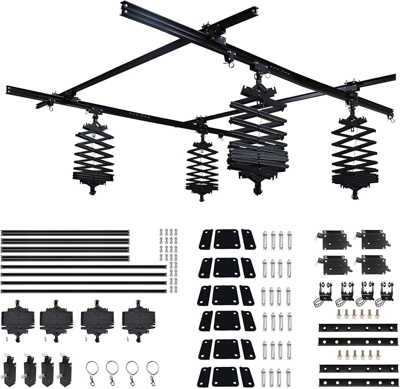 DATOUBOSS 158" x197" Studio Ceiling Rail System Pantograph Photography 4.0Mx5.0M Studio Rail Lighting System Pantograph Studio Arm 43-200CM Studio Ceiling Rail System Photography (4.0x5.0M-A1)