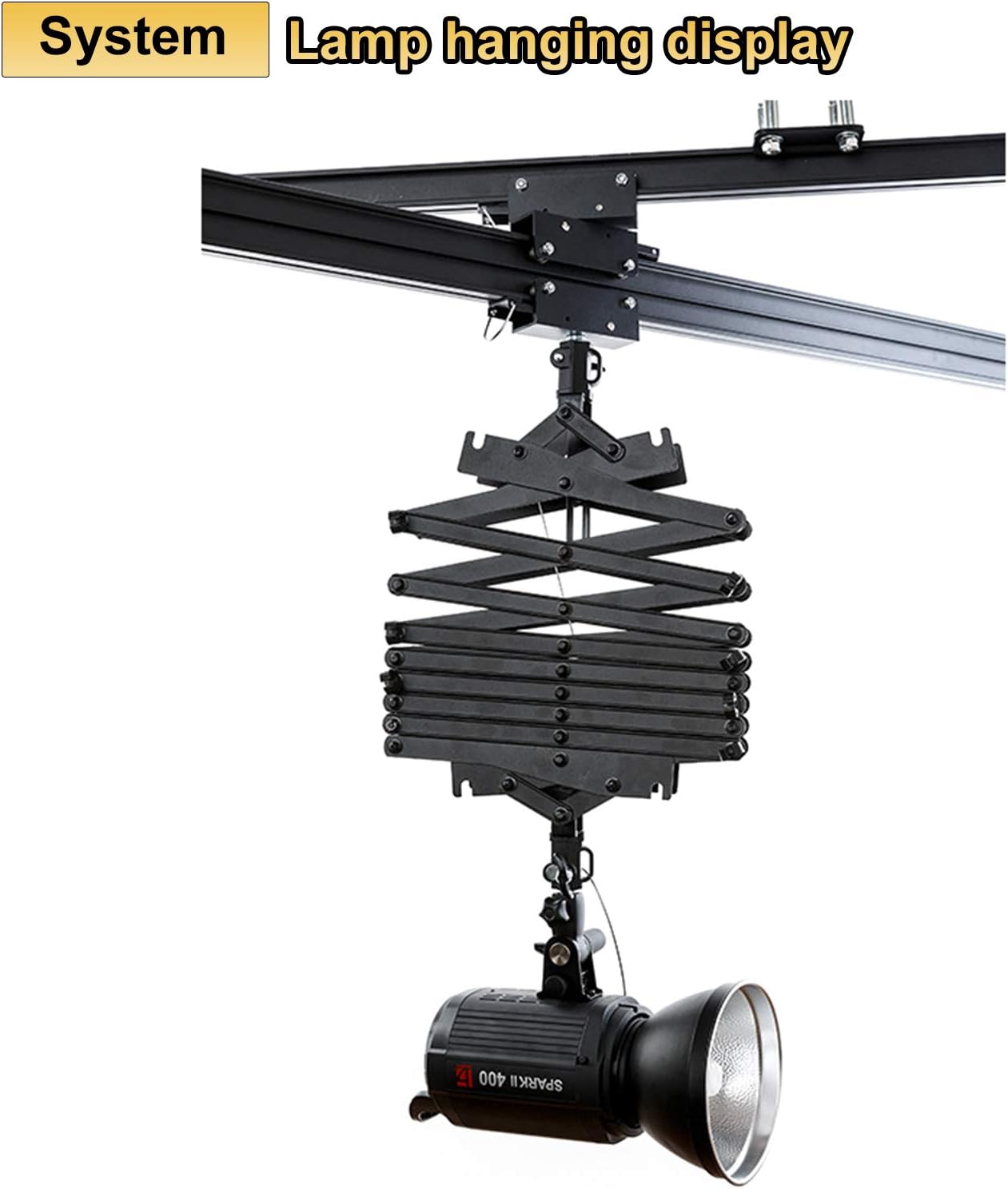 DATOUBOSS 158" x197" Studio Ceiling Rail System Pantograph Photography 4.0Mx5.0M Studio Rail Lighting System Pantograph Studio Arm 43-200CM Studio Ceiling Rail System Photography (4.0x5.0M-A1)