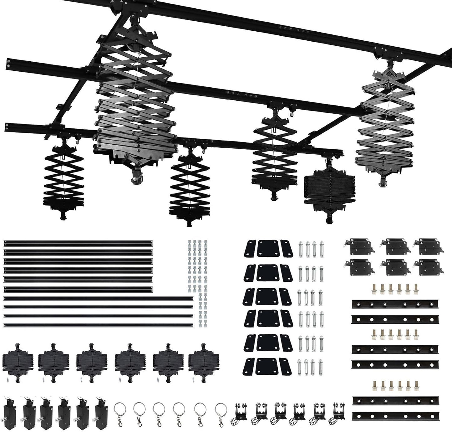 DATOUBOSS 158" x197" Studio Ceiling Rail System Pantograph Photography 4.0Mx5.0M Studio Rail Lighting System Pantograph Studio Arm 43-200CM Studio Ceiling Rail System Photography (4.0x5.0M-A1)